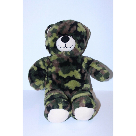 Build A Bear 17” Camo Bear Green Camouflage Military Army Soft Plush Stuffed Toy - Picture 1 of 6